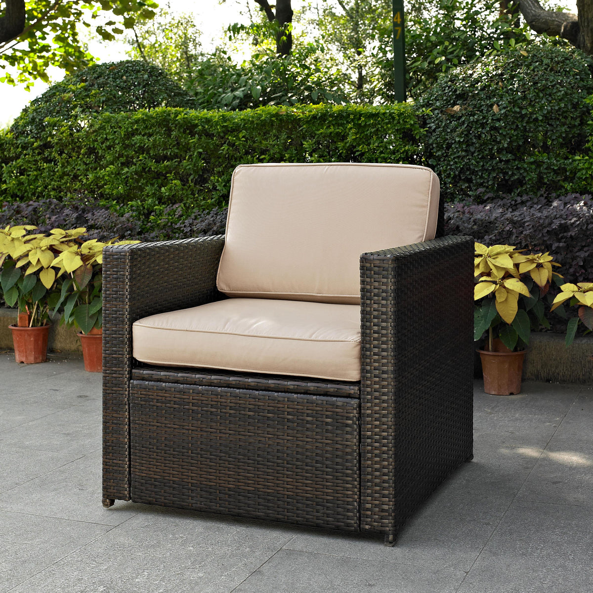 Brown Wicker Patio Arm Chair W814
