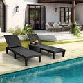 Black Adjustable Outdoor Lounge Chairs Y456