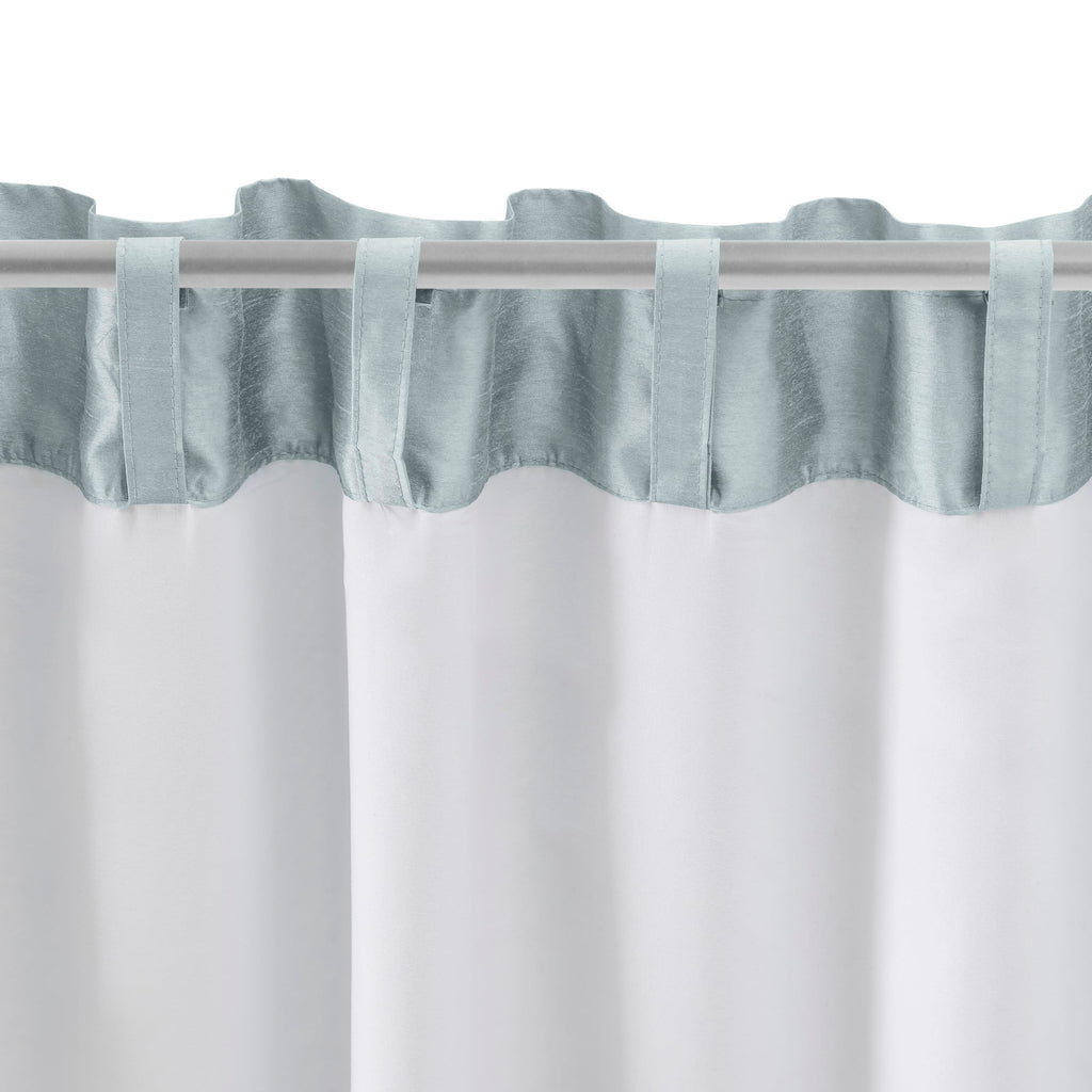 Blue 100x84" Faux-Silk Rod Pocket Curtain Pairs U191465