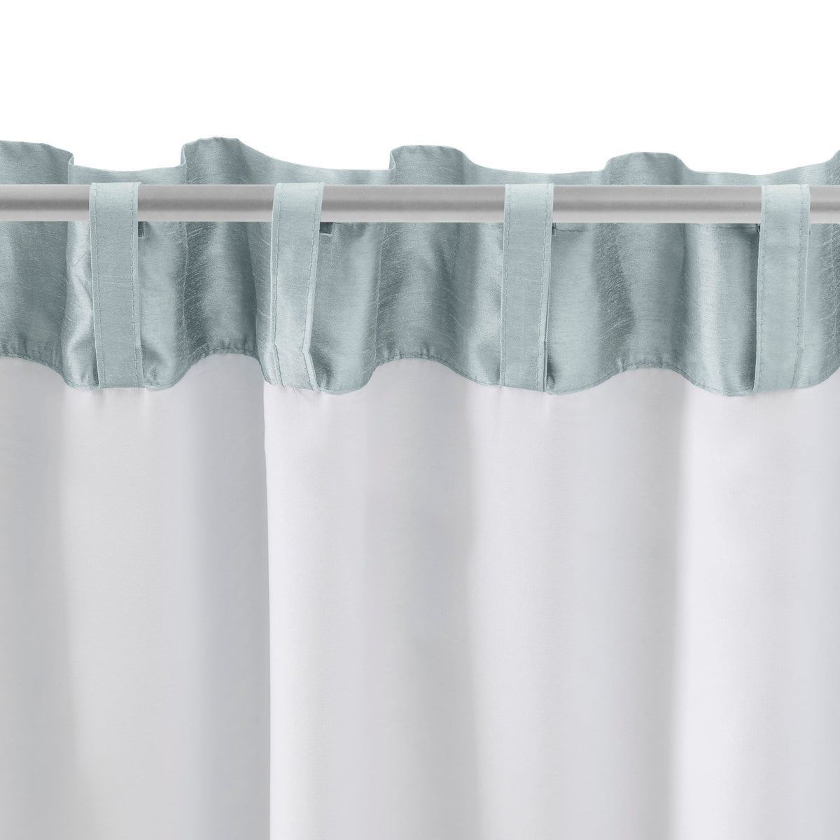 Blue 100x84" Faux-Silk Rod Pocket Curtain Pairs U191465