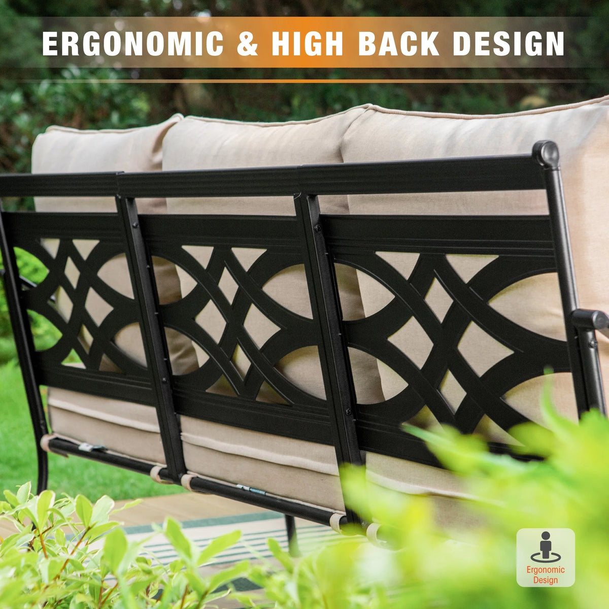 Beige Metal Patio Furniture Set M170936