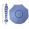 6.5ft Beach Umbrella with Fiberglass Ribs and Carry Bag E401