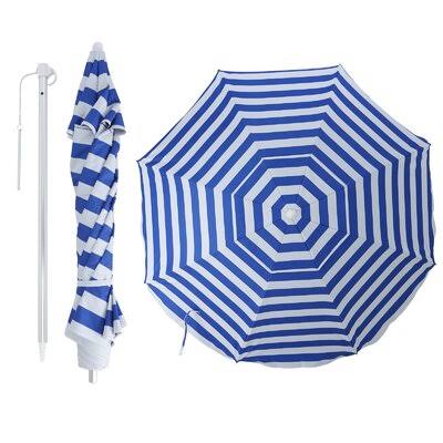 6.5ft Beach Umbrella with Fiberglass Ribs and Carry Bag E401