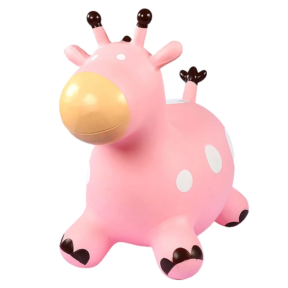 Inflatable Jumping Horse Toy with Air Pump (Pink) Z2628