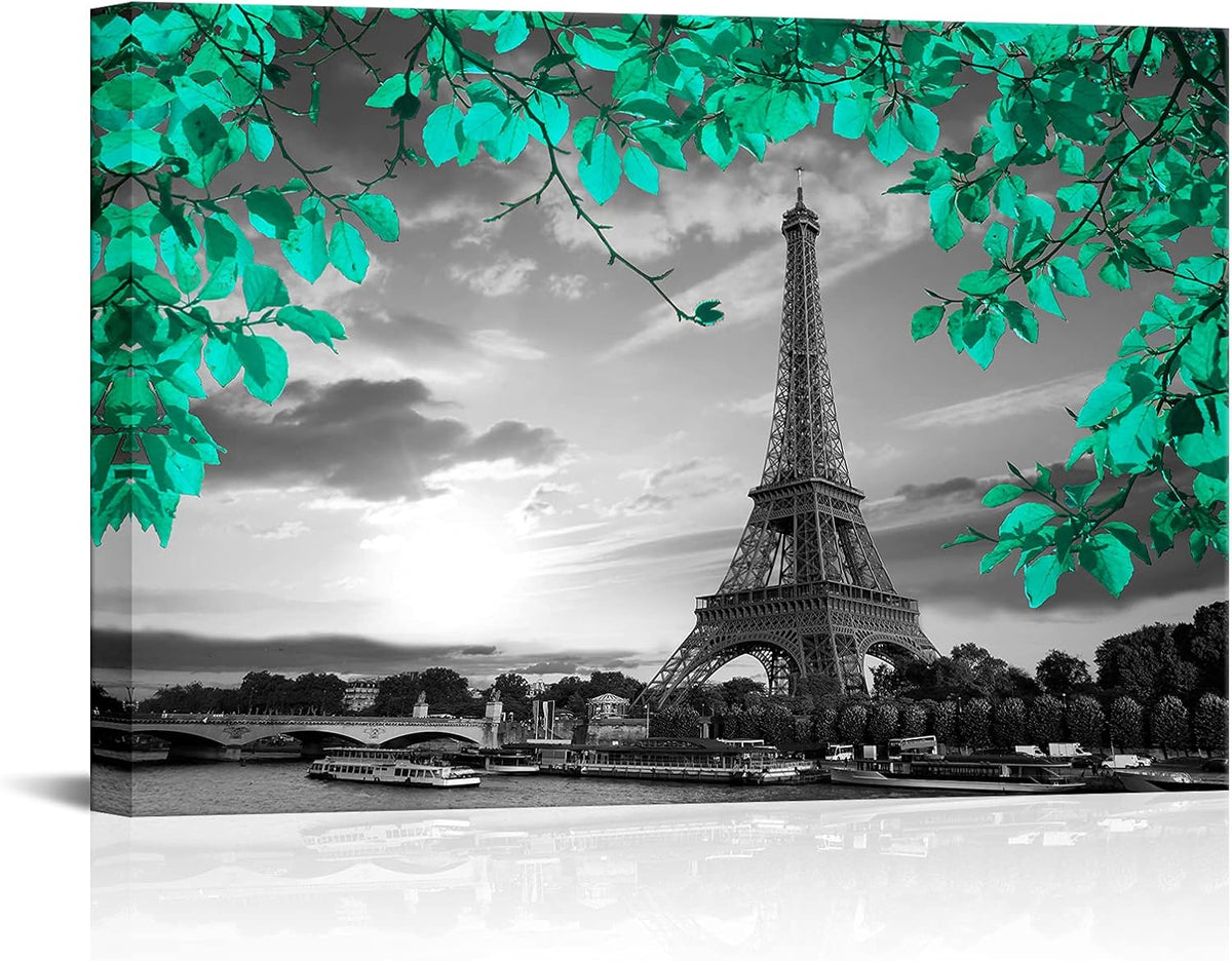 Teal 20x30 Inches Stretched and Framed Canvas Wall Art J2010