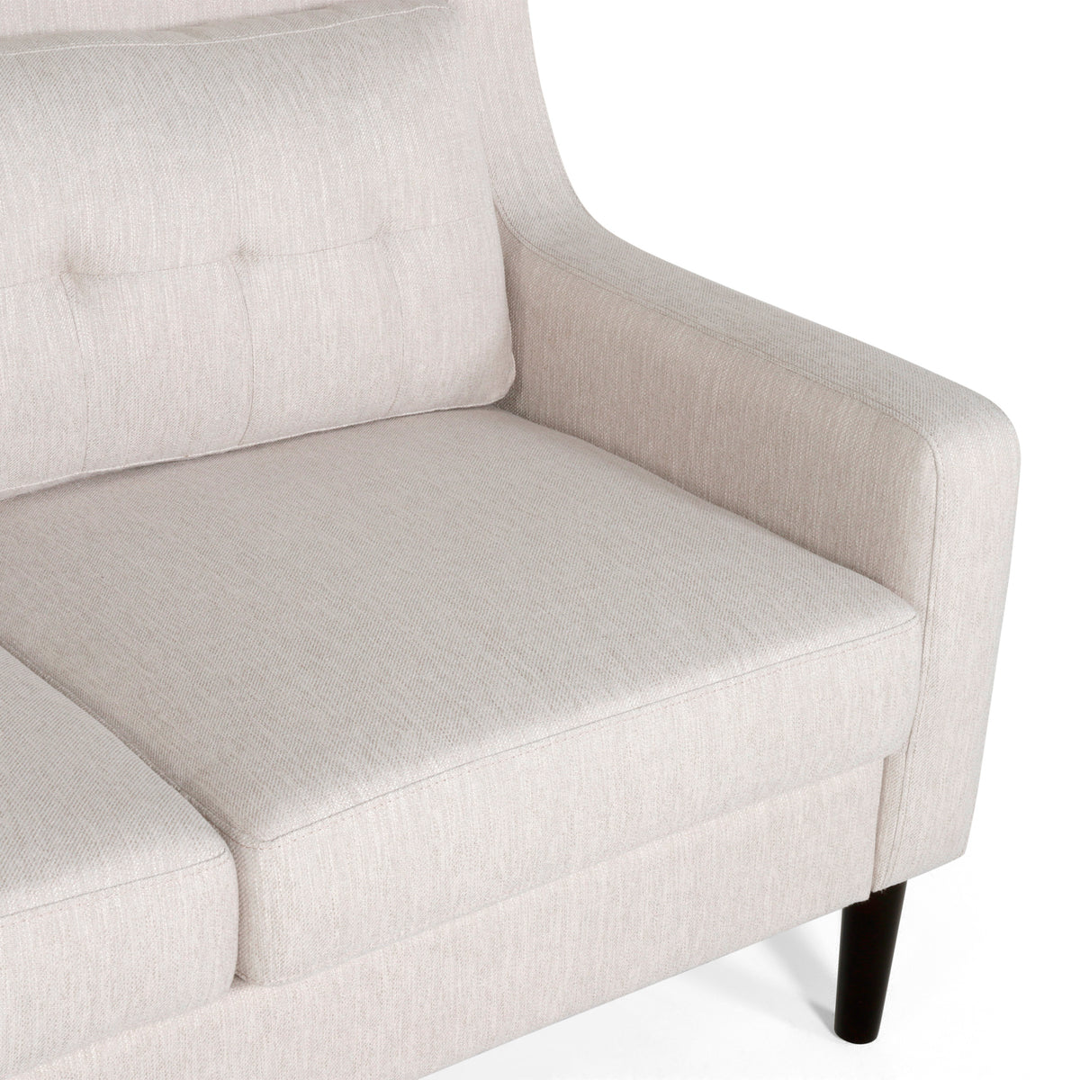 Beige Fabric Upholstered Loveseat Z80094