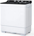 Semi-automatic Twin Tub Washing Machine with Built-in Drain Pump, 26Lbs, White&Black R77438