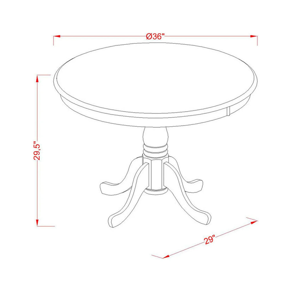 Antique 36" Round Table with Mahogany Finish L155407