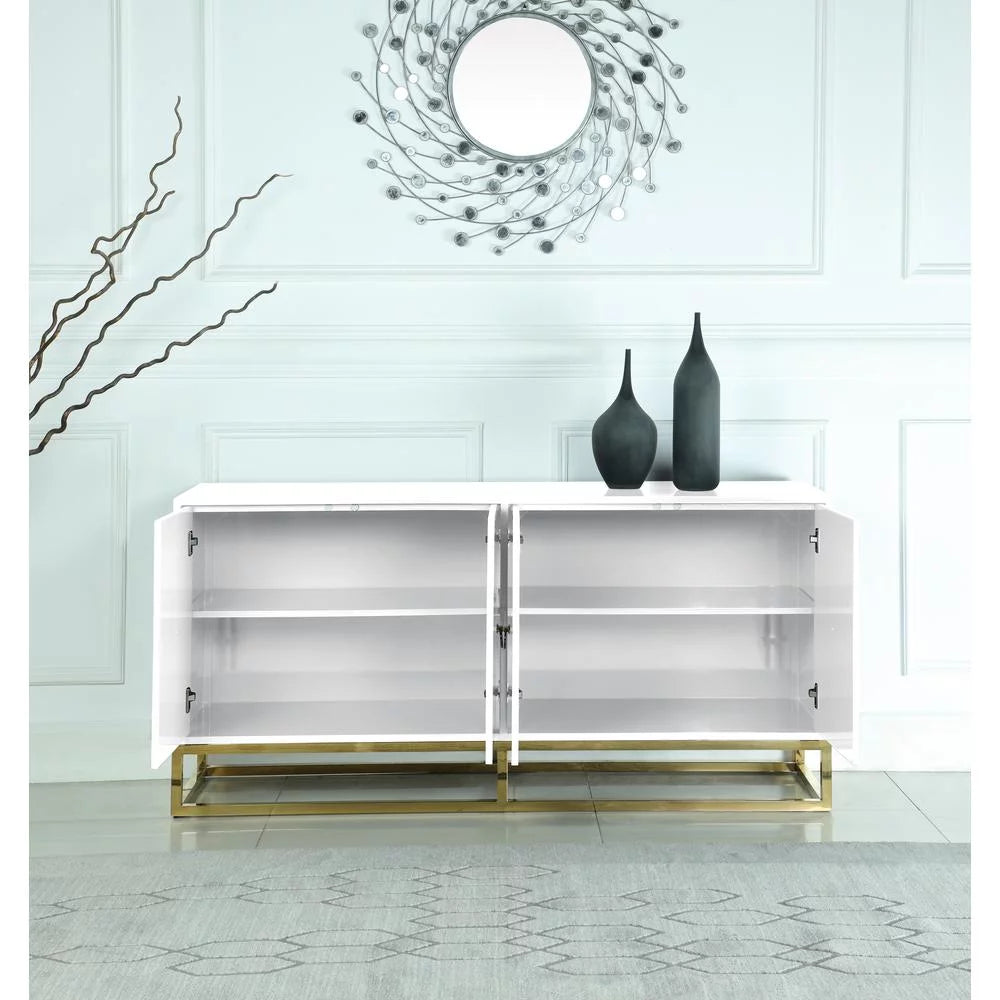 White Gold Wood Sideboard X1496