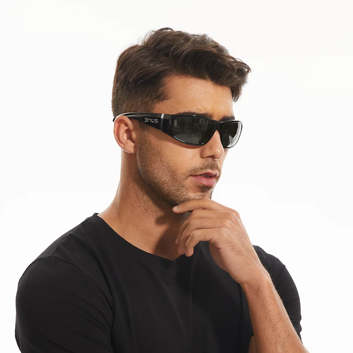Black Grey Lens Polarized Wrap-round Sunglasses E86610