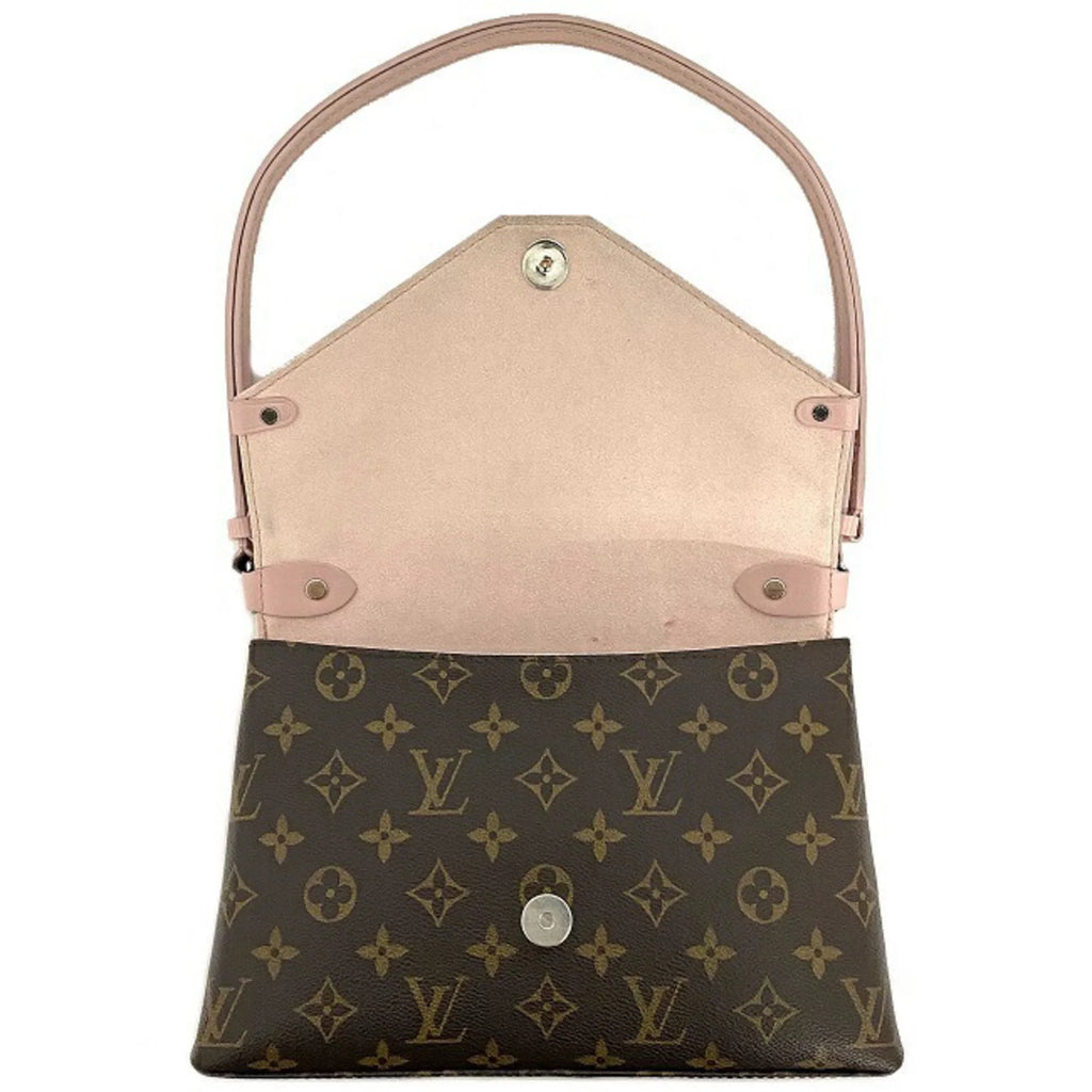 Pink Brown Monogram Leather Handbag S25064