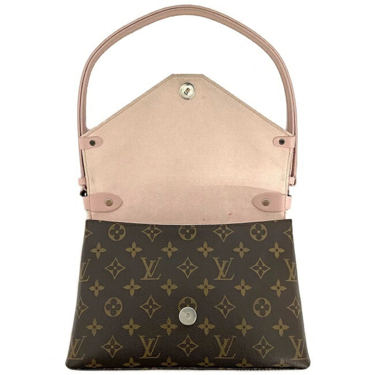 Pink Brown Monogram Leather Handbag S25064