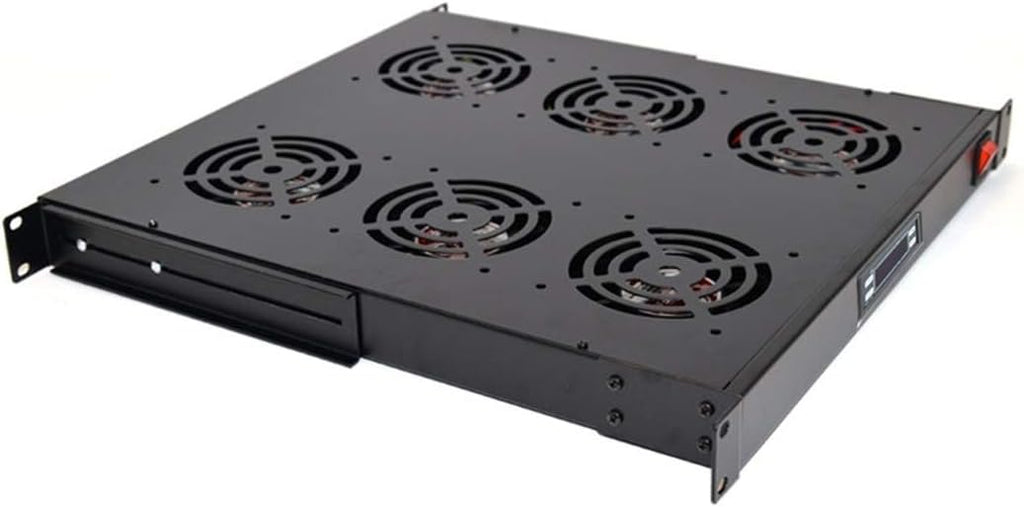 6 Cooling Fans for 19'' Wide Server Cabinet with Thermostat Gauge Pack of 2 X8999
