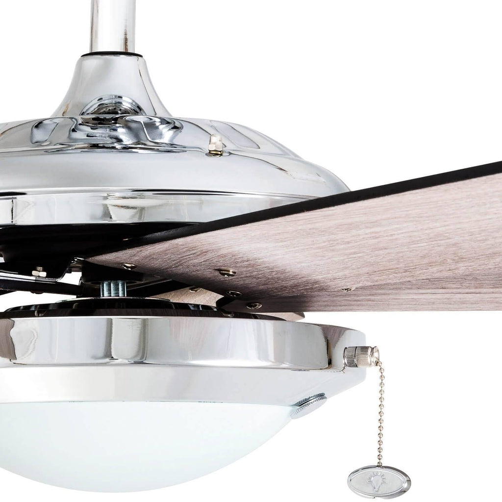 Chrome Contemporary Rustic Ceiling Fan, 52 LED H554367