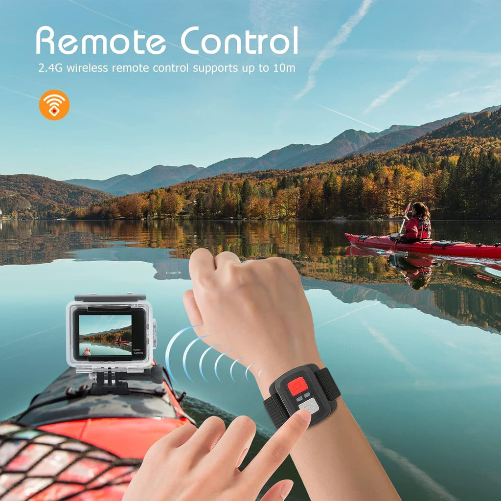 4K60FPS WiFi Dual Screen Action Camera 20MP Touch Screen EIS 170 Angle Wide 30m Waterproof 4X Zoom Sports Camera U629