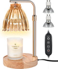 Electric Candle Warmer Lamp with Timer & Dimmer, Glass, Includes 2 Bulbs A8365