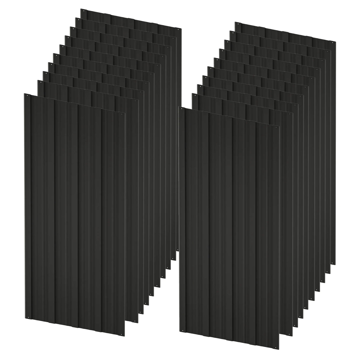 20 Pcs Galvanized Metal Roof Panels Black Y606