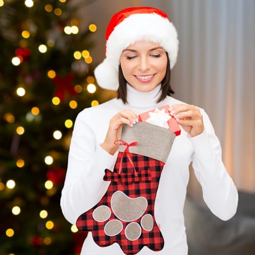 3 Pieces Pet Christmas Stockings Paw Pattern X226661