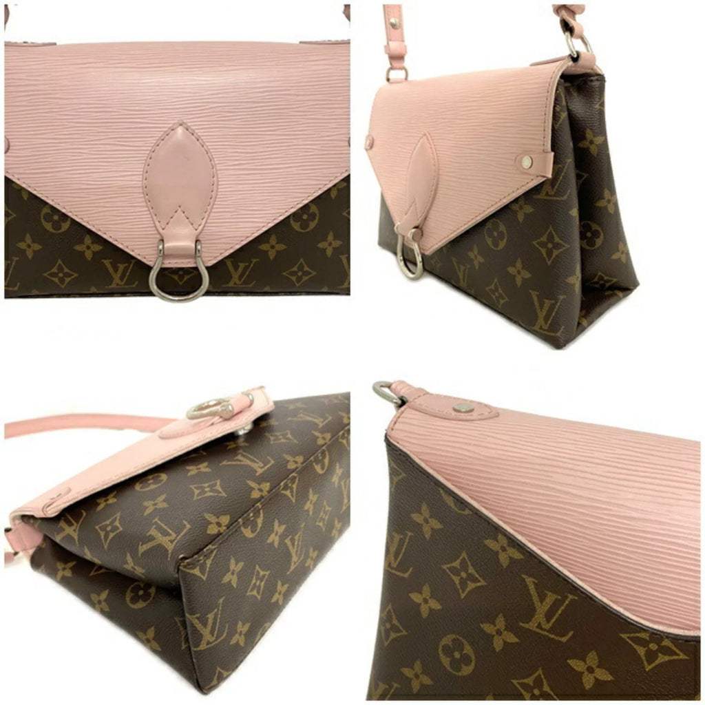Pink Brown Monogram Leather Handbag S25064