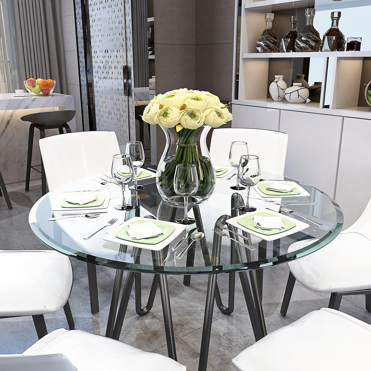 40'' Round Clear Tempered Glass Table Top X186