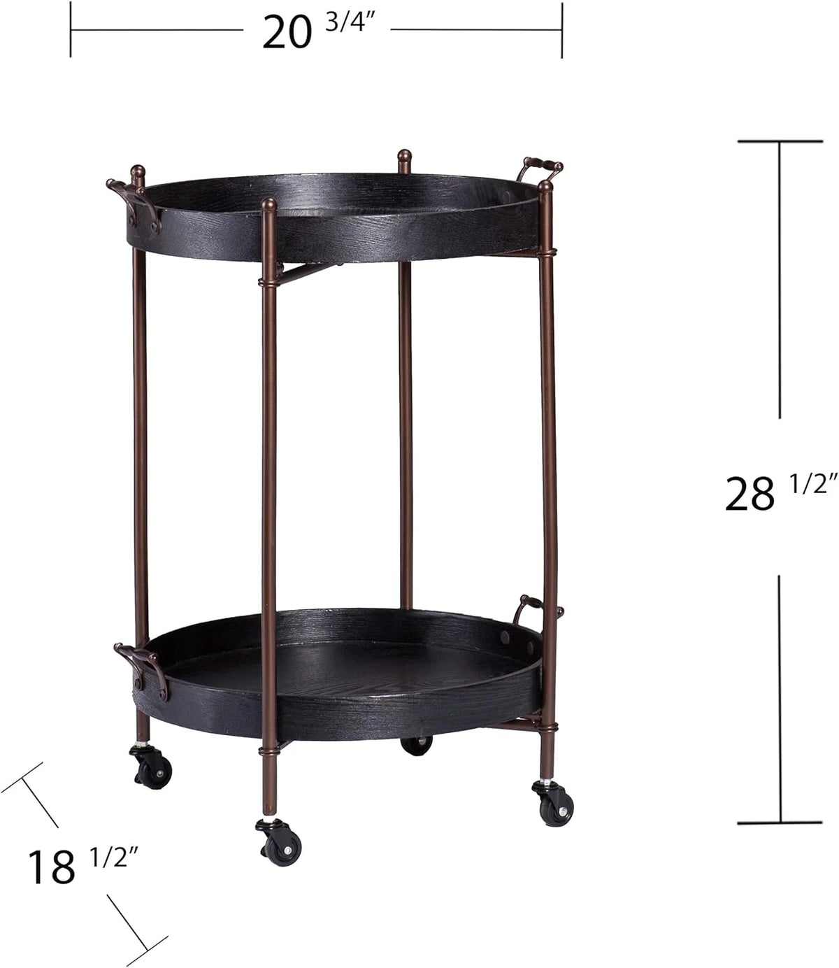 Black Two-Tier Round Butler Table M278569