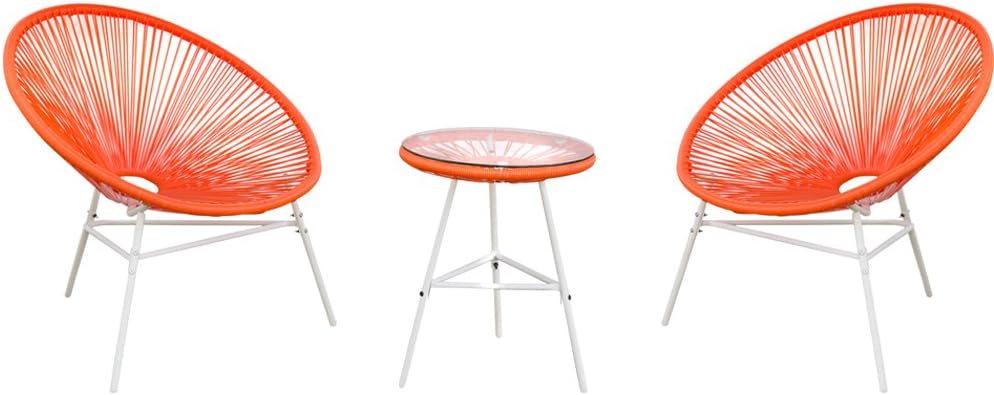 Blue 3 Piece Bistro Set with Glass Top Table A9651