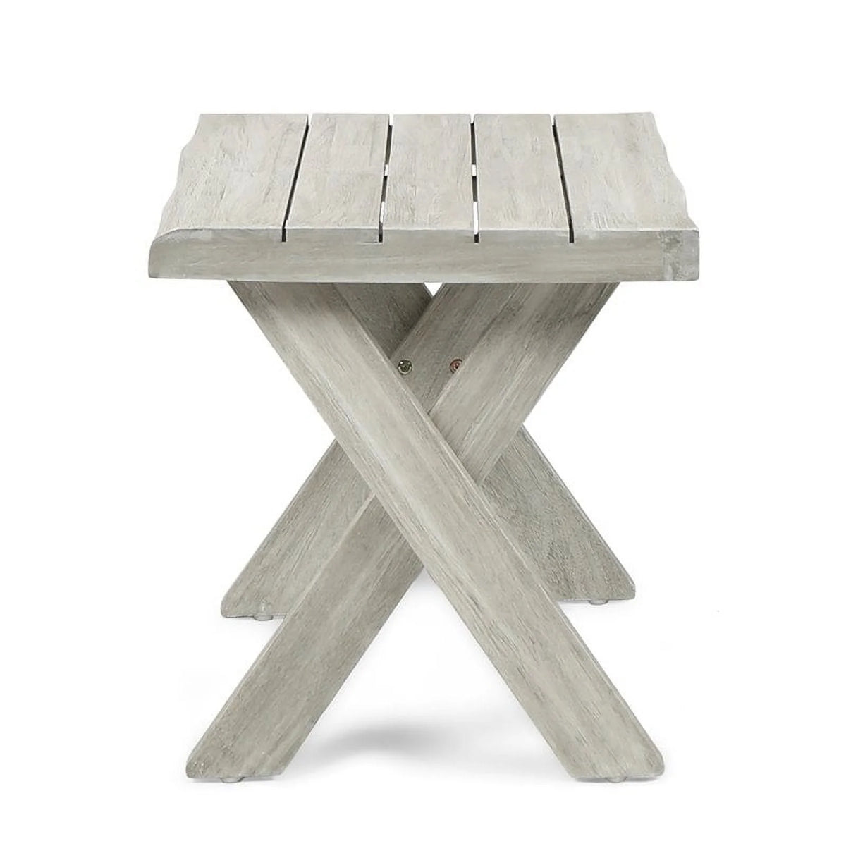 Light Gray Acacia Wood Outdoor Side Table U3165