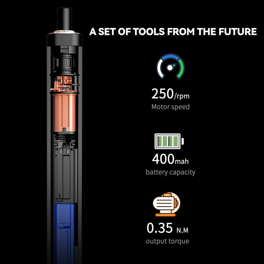 Mini Electric Screwdriver 69 In 1 with 56 Magnetic Precision Bits & LED Light U976