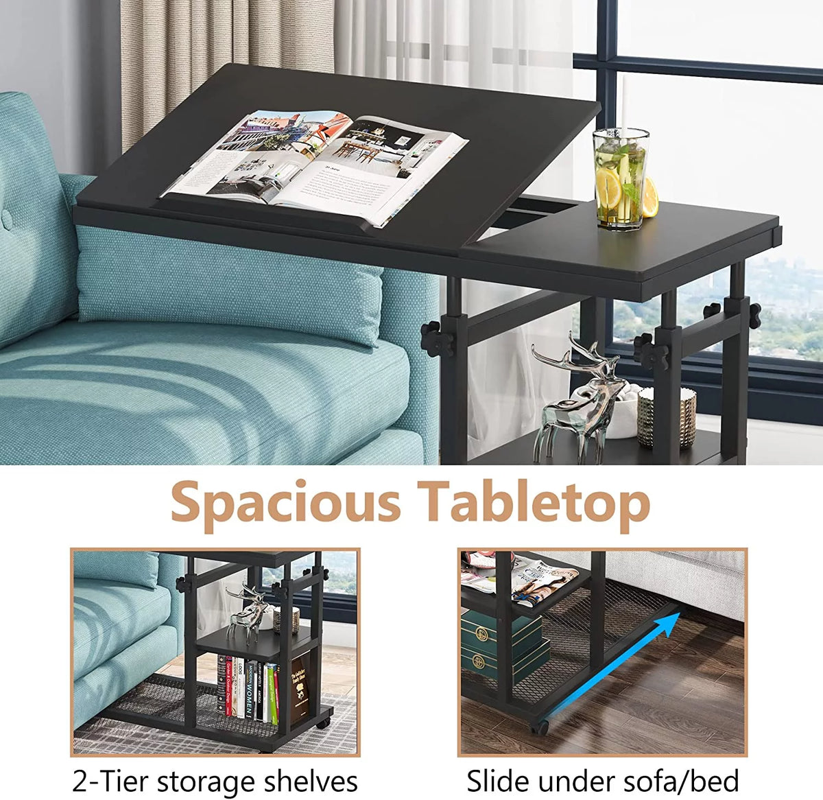 Height Adjustable C Table Brown G59924