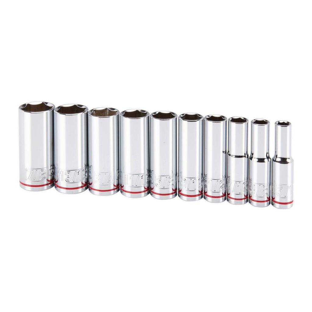 3/8 in. Drive SAE Chrome Deep Socket Set, 10-Piece M2973