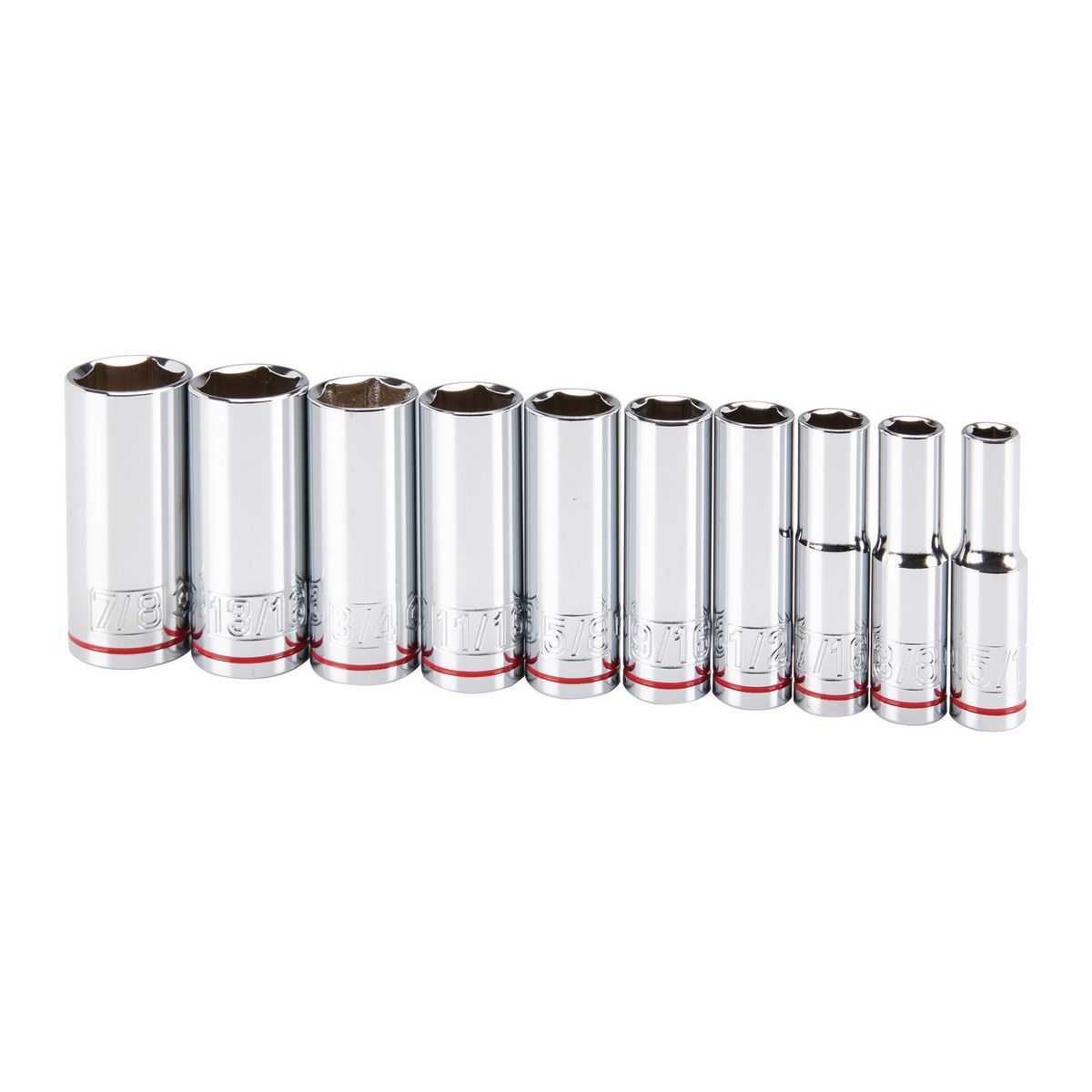 3/8 in. Drive SAE Chrome Deep Socket Set, 10-Piece M2973