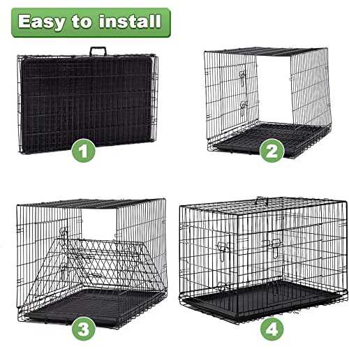24-48 Inch Folding Wire Dog Crate with Double-Door K618