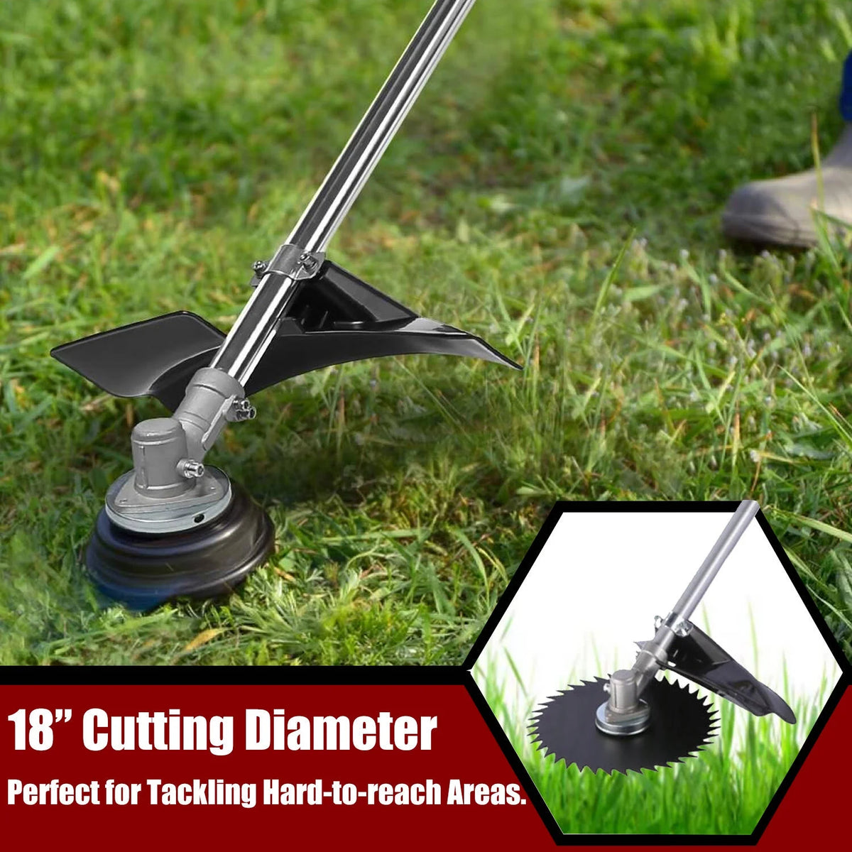 58cc Gas Powered 4-in-1 String Trimmer with 4 Detachable Head G6835