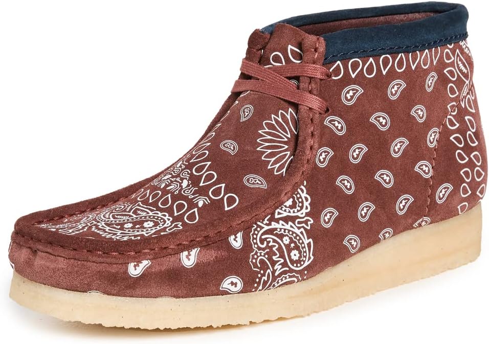 Brick Paisley Brown Print Wallabee Boots Y9748
