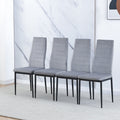 Set of 4 Gray Velvet Upholstered Dining Chairs E7283