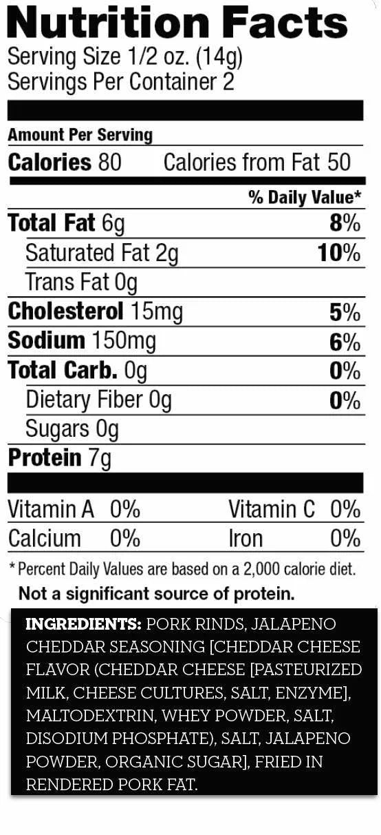 2.5 oz Pack of 3 Fried Pork Rinds P750700