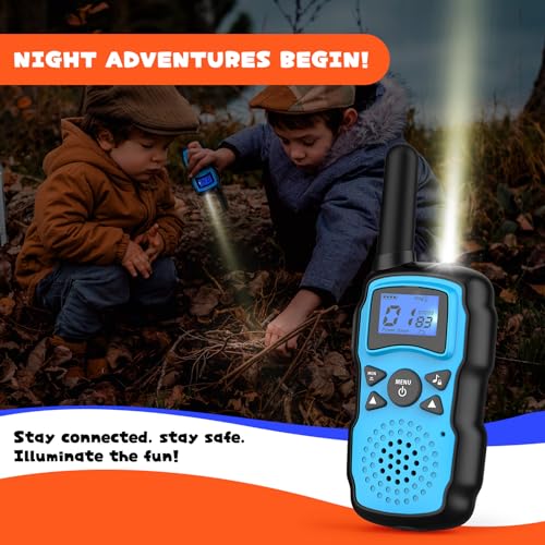 2 Pack Pink Purple Rechargeable Walkie Talkies with USB Charger 6000mAh Battery Flashlight Lanyard M905