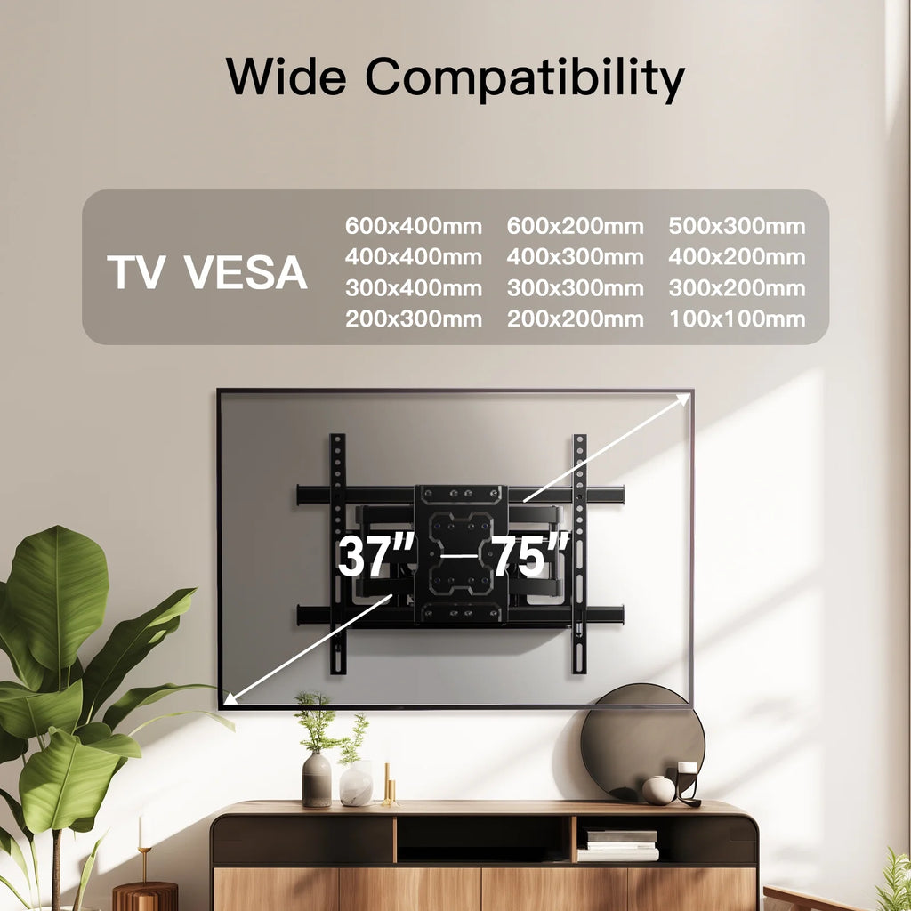 Full Motion TV Wall Mount for 37-75 inch TVs Holds up to 132lbs X568