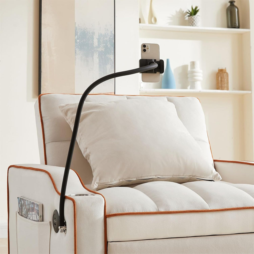 3-in-1 Convertible Pull Out Sleeper Chair Bed with Multi-Pockets S73440