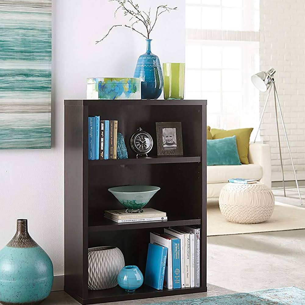 3-Shelf Black Walnut Bookcase P24777