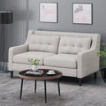 Beige Fabric Upholstered Loveseat Z80094