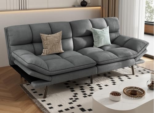Grey Convertible Futon Sofa Bed A934709