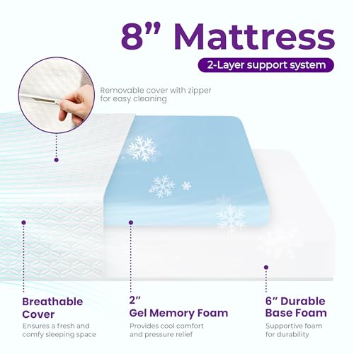 8 Inch Full Cooling Gel Memory Foam Mattress T448
