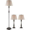 Metal Lamps in Black with Golden Highlight, Set of 3 F21416