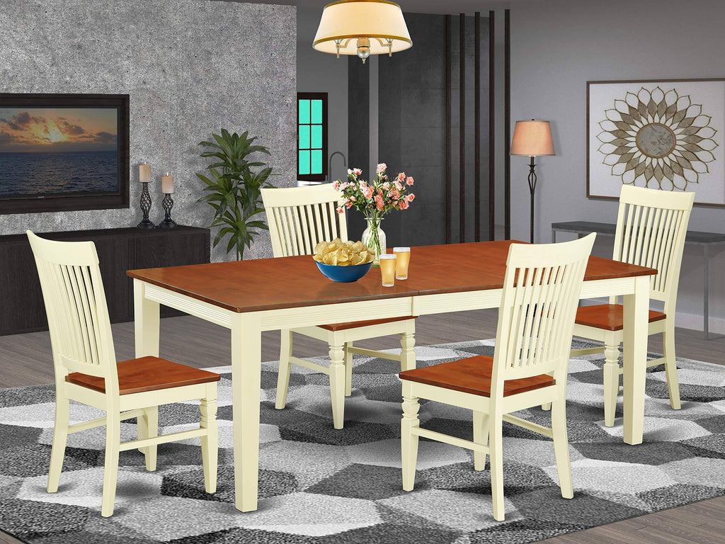 Black Wood Seat Chair with Slatted Back - Set of 2 K66599