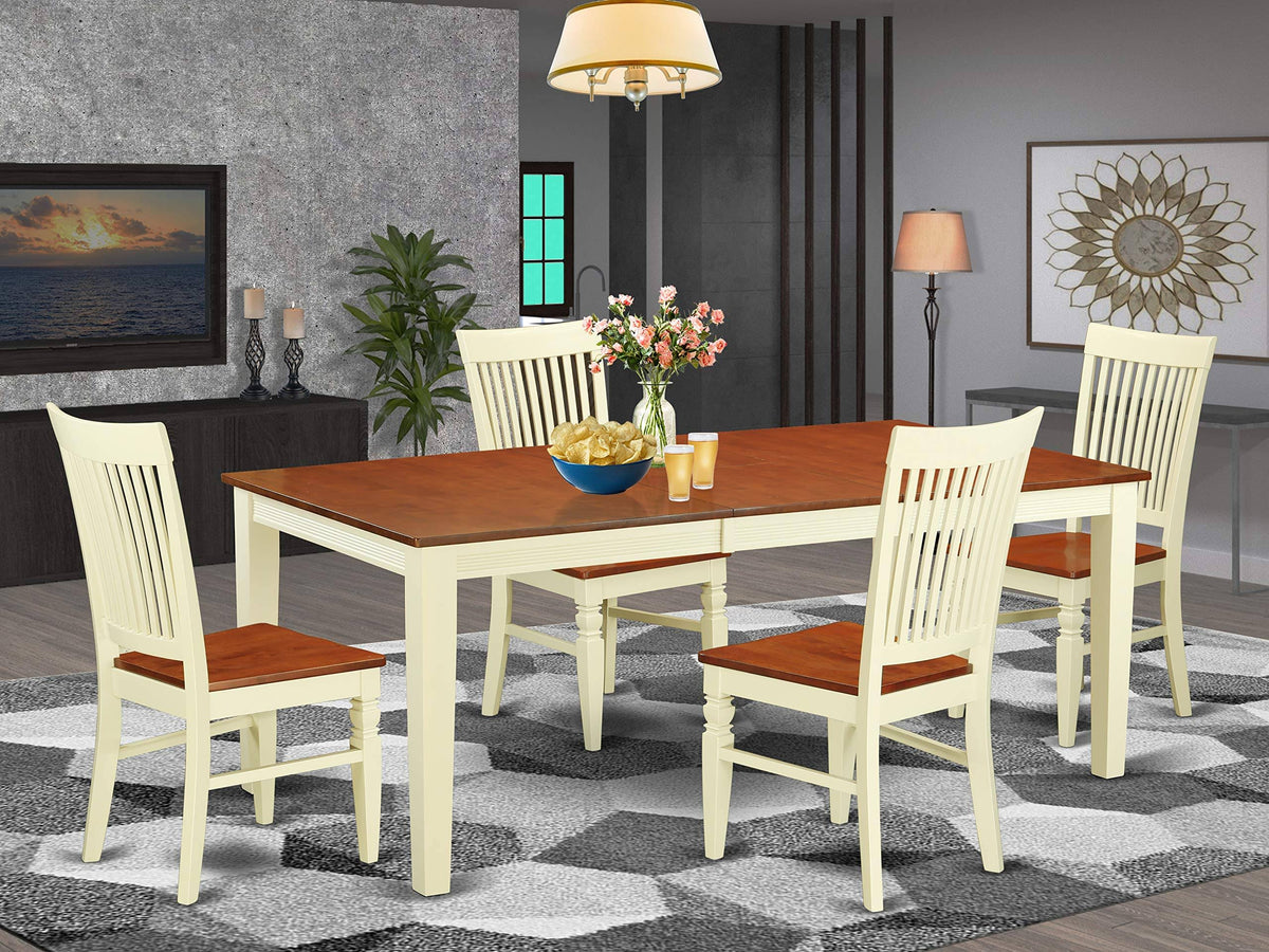 Black Wood Seat Chair with Slatted Back - Set of 2 K66599