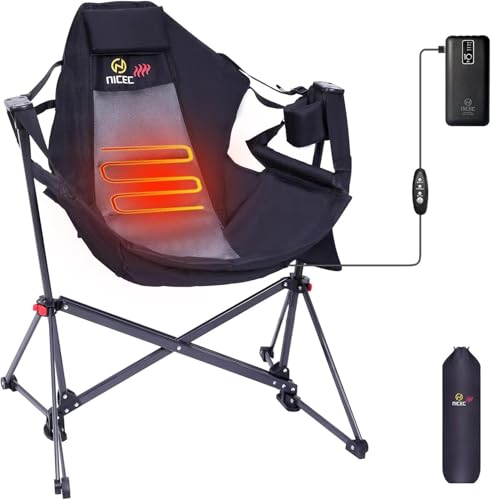 Heated Camping Chair with Cup Holder and Side Pocket X9811