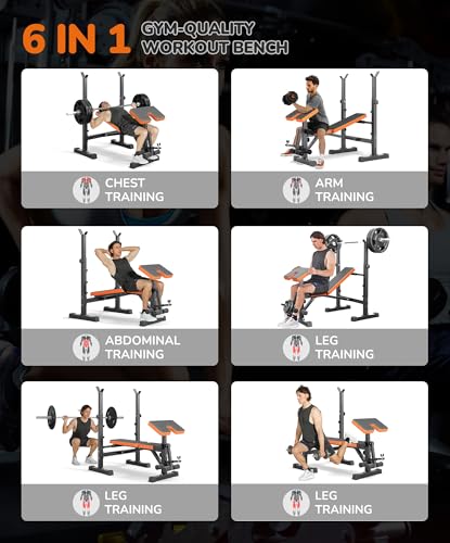 6 in 1 Adjustable Weight Bench Set R170