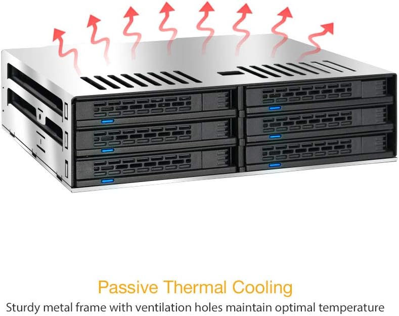 6 x 2.5" SATA HDD SSD Hot Swap Cage for External 5.25" Bay B937328