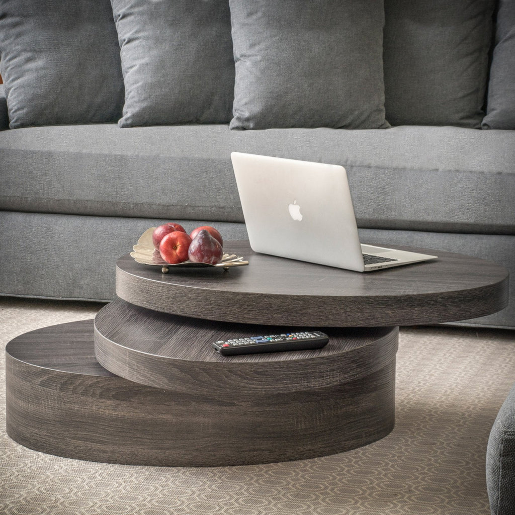 Oval Rotating Wood Coffee Table R451363